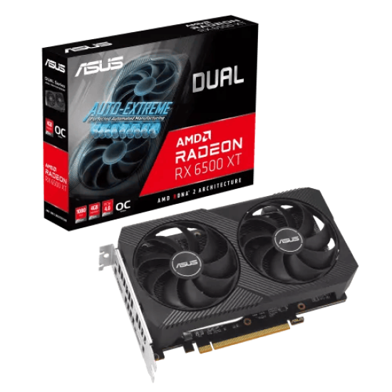 ASUS Dual Radeon RX 6500 XT V2 OC Edition 4GB GDDR6 Graphics Card