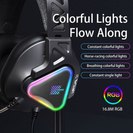 Remax RM-810 Wargod Series USB RGB Lighting Gaming Headphone