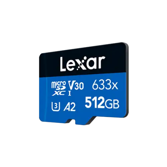 Lexar High-Performance 633x 512GB MicroSDXC UHS-I Memory Card with Adapter