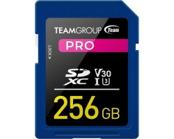 TEAM PRO 256GB SDXC UHS-I U3 V30 4K Memory Card