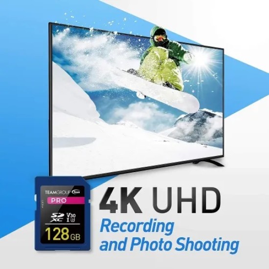TEAM PRO 256GB SDXC UHS-I U3 V30 4K Memory Card