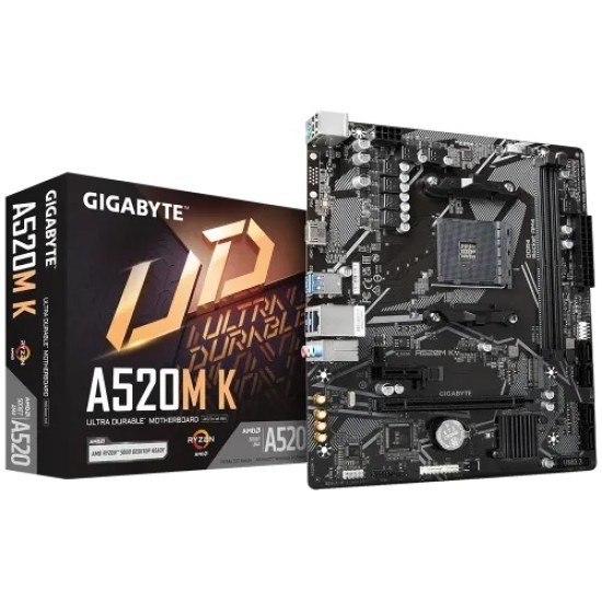 GIGABYTE A520M K AM4 Micro ATX Motherboard