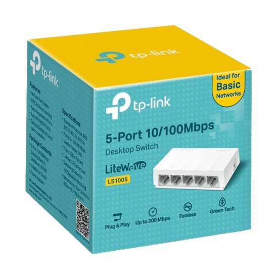 TP-Link LS1005 5-Port 10/100Mbps Desktop Network Switch